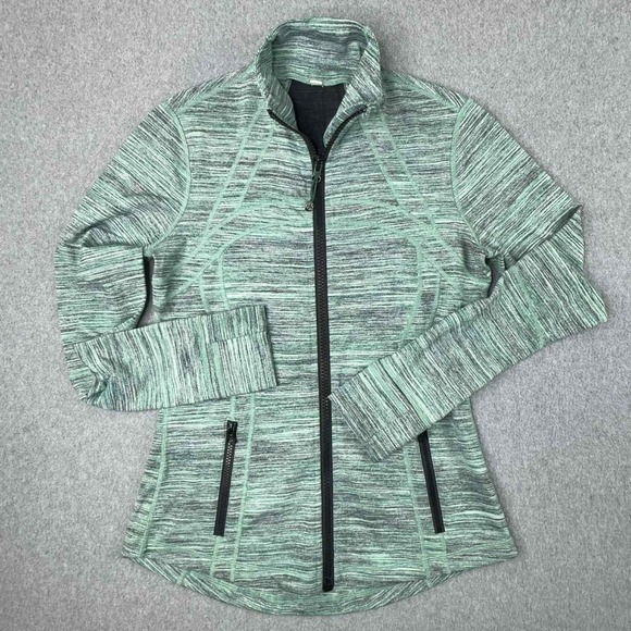 Lululemon Define Jacket Space Dye Camo Forage Teal Black Women's Size 8 Athletic - Picture 1 of 9